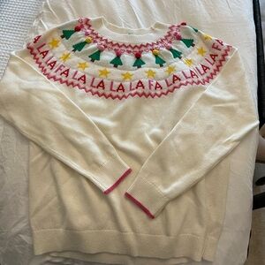 Boden Fa La La Christmas Sweater in Cream, Large